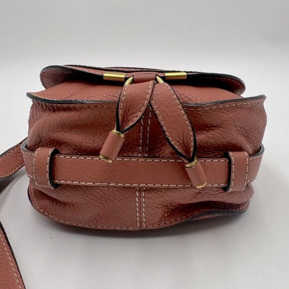 Auth Chloe Mini Marcie Pink Leather Crossbody Saddle Bag Preloved Purse - Picture 4 of 14